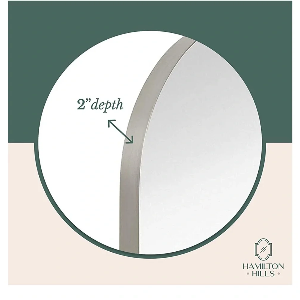 NWT Hamilton Hills Silver Brush Deep Rounded Mirror